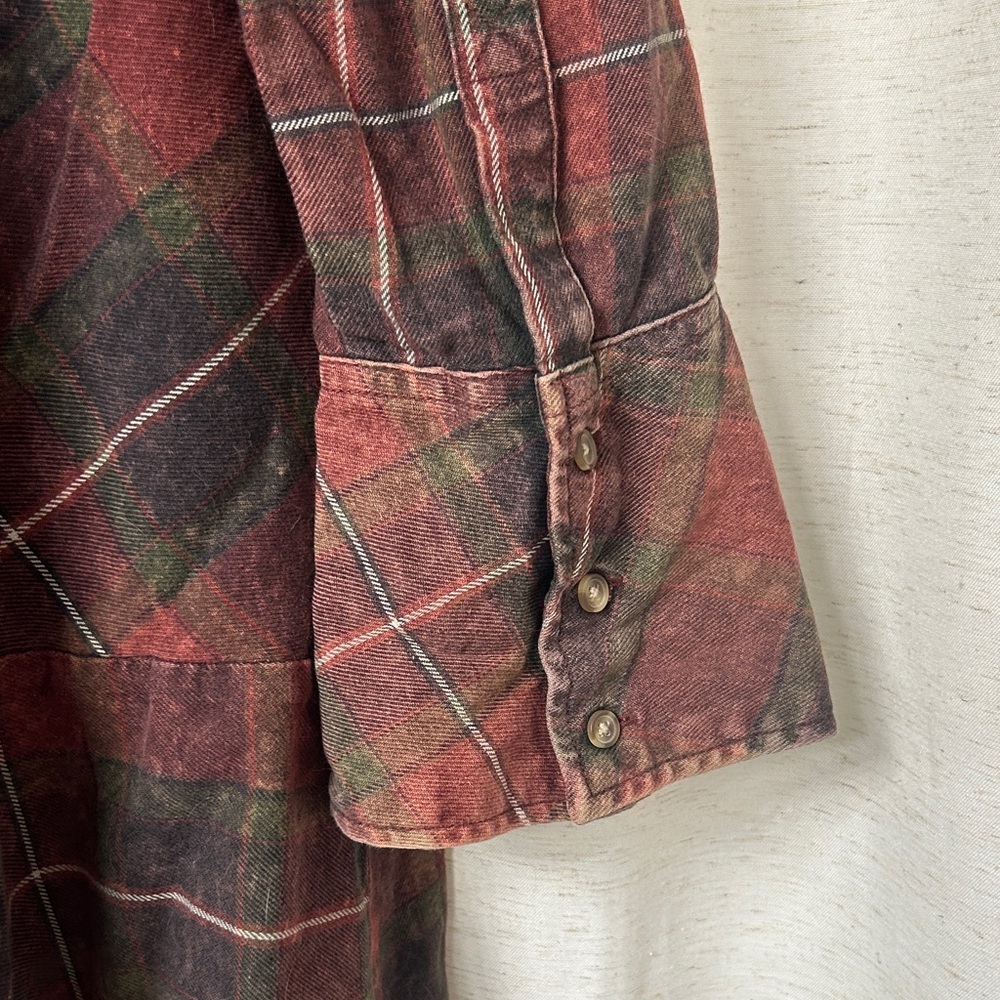 wild fable Burgundy and Forest Green Plaid Shirt Dress - Picture 4 of 5